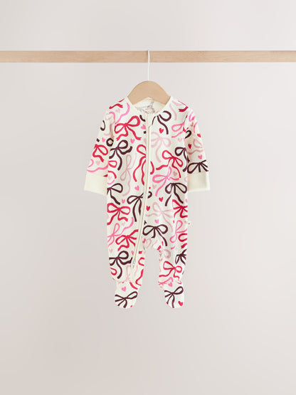 Dsiney Kidz - Berry Bow Two Way Zip Baby Sleepsuits 4 Pack (0mths-3yrs) image 2