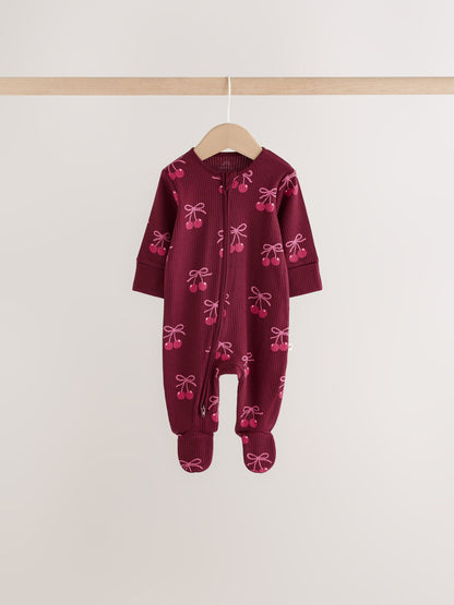 Dsiney Kidz - Berry Bow Two Way Zip Baby Sleepsuits 4 Pack (0mths-3yrs) image 5