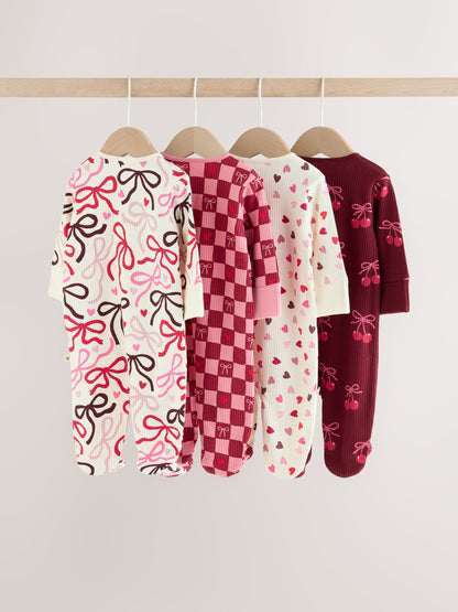 Dsiney Kidz - Berry Bow Two Way Zip Baby Sleepsuits 4 Pack (0mths-3yrs) image 6