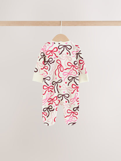 Dsiney Kidz - Berry Bow Two Way Zip Baby Sleepsuits 4 Pack (0mths-3yrs) image 7