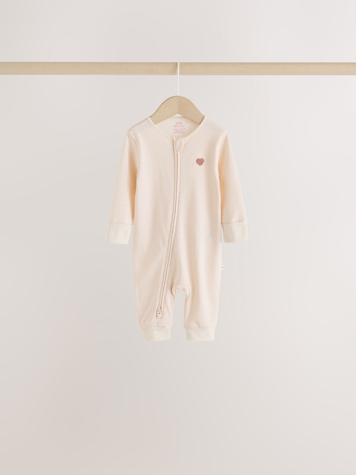 Ecru/Pink Cloud Two-Way Zip Baby Sleepsuit 4 Pack (0-2yrs) - image 3