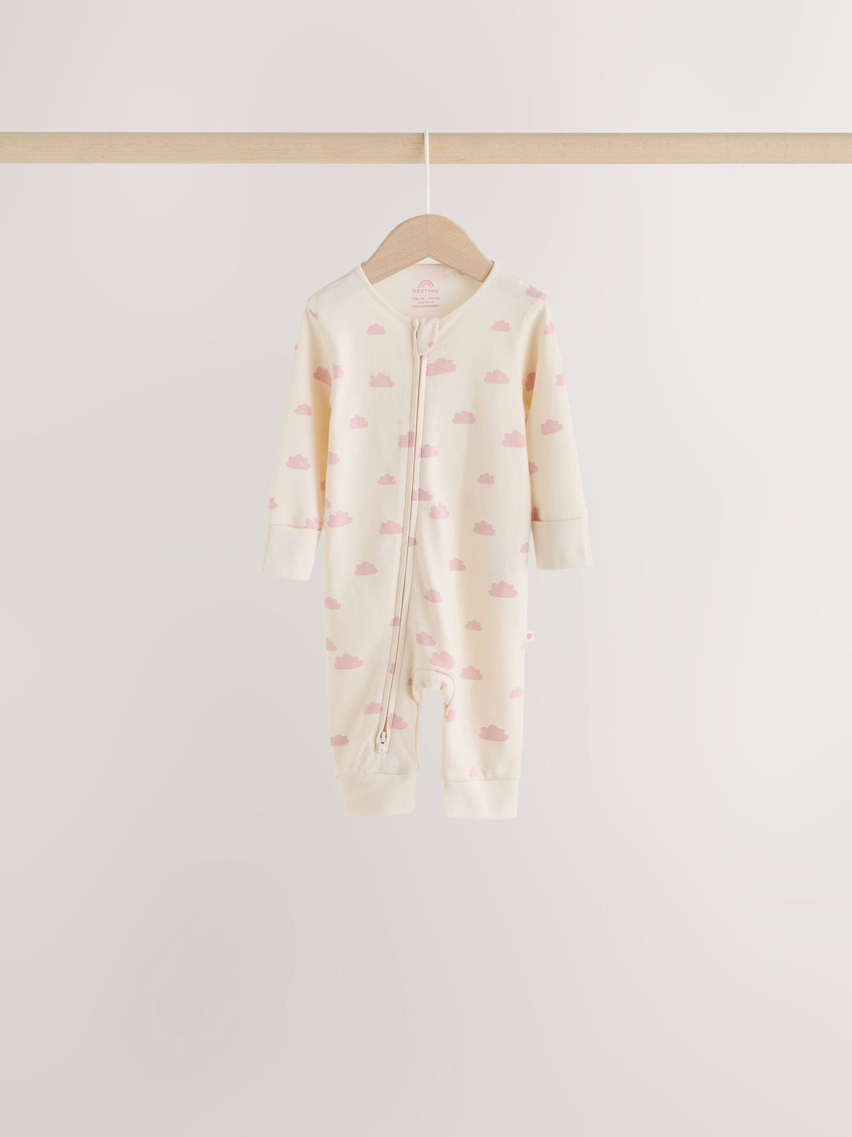 Ecru/Pink Cloud Two-Way Zip Baby Sleepsuit 4 Pack (0-2yrs) - image 5