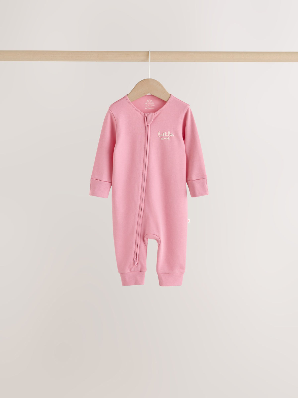 Ecru/Pink Cloud Two-Way Zip Baby Sleepsuit 4 Pack (0-2yrs) - image 7