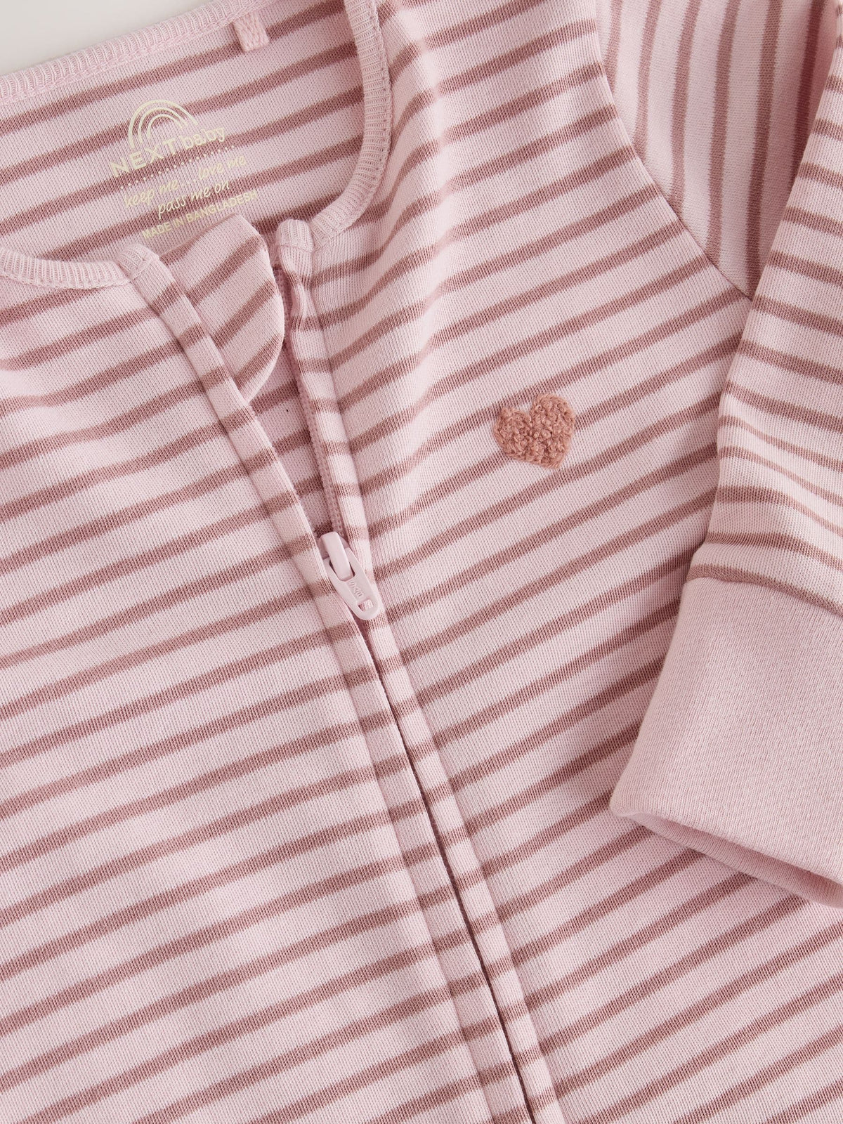 Ecru/Pink Cloud Two-Way Zip Baby Sleepsuit 4 Pack (0-2yrs) - image 9