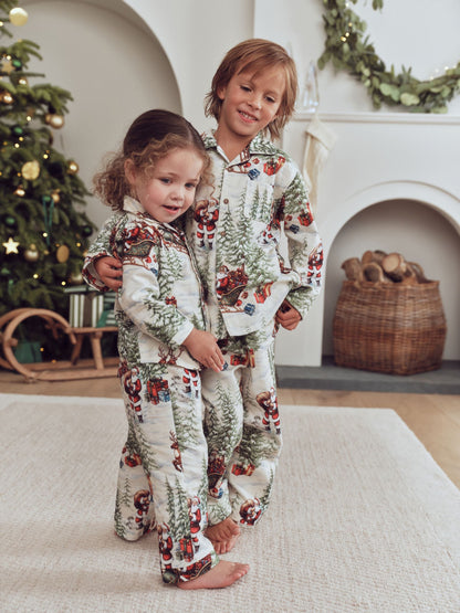 Ecru Santa Matching Family Christmas Pyjamas (9mths-16yrs) - image 1