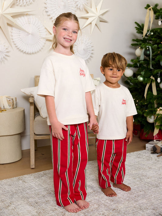 Red/Ecru Christmas Matching Family Pyjamas (9mths-16yrs) - image 1