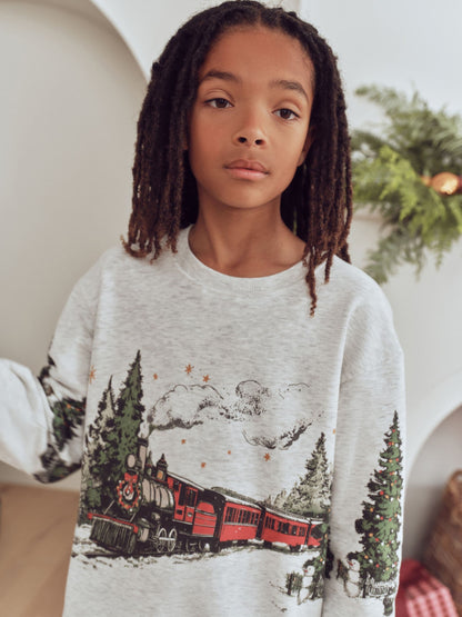 Grey/Navy Winter Scene Check Bottoms Christmas Matching Family Pyjamas (9mths-16yrs) - image 6