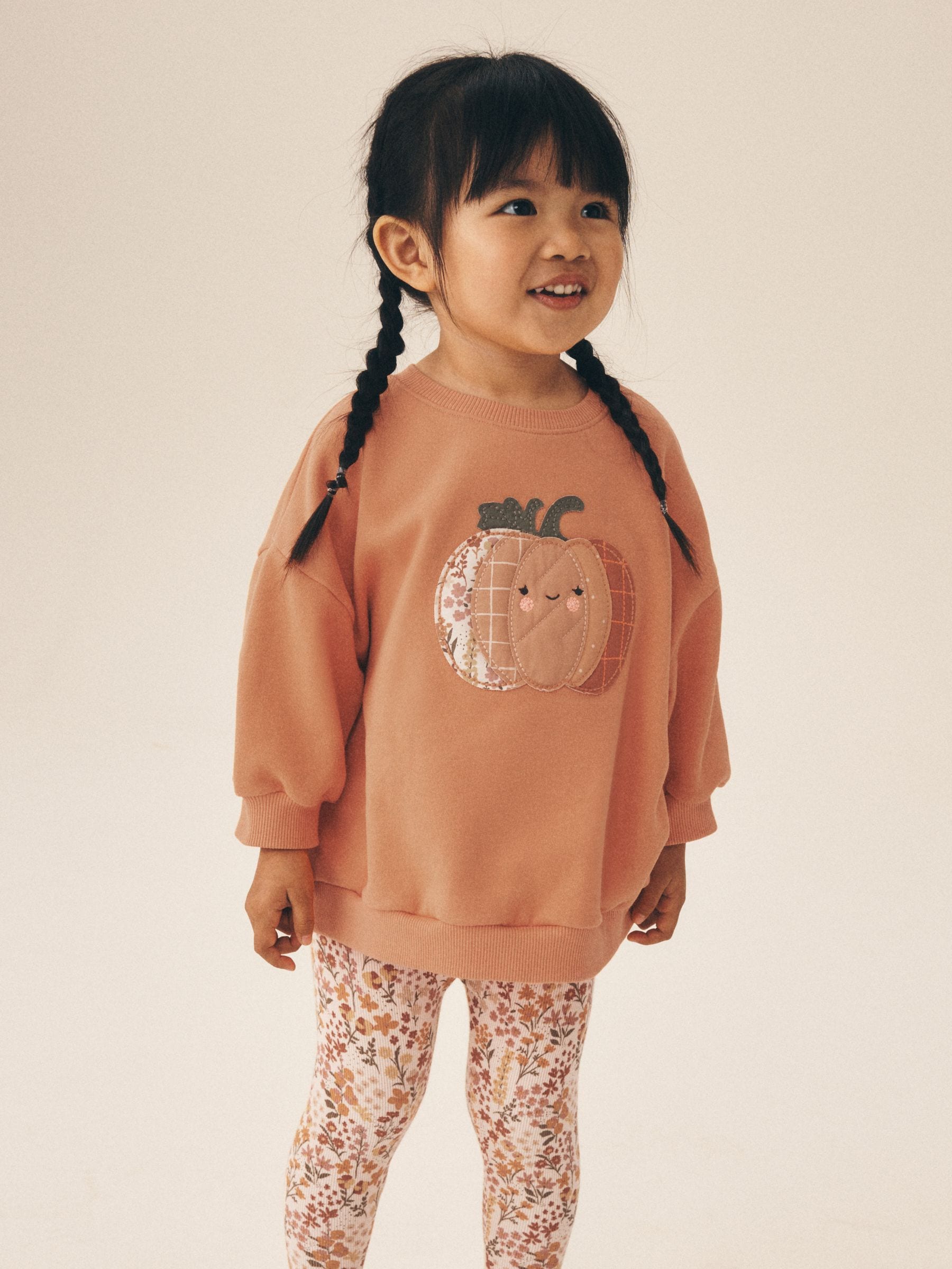 Orange Pumpkin Sweatshirt and Leggings Set (3mths-7yrs) image 1