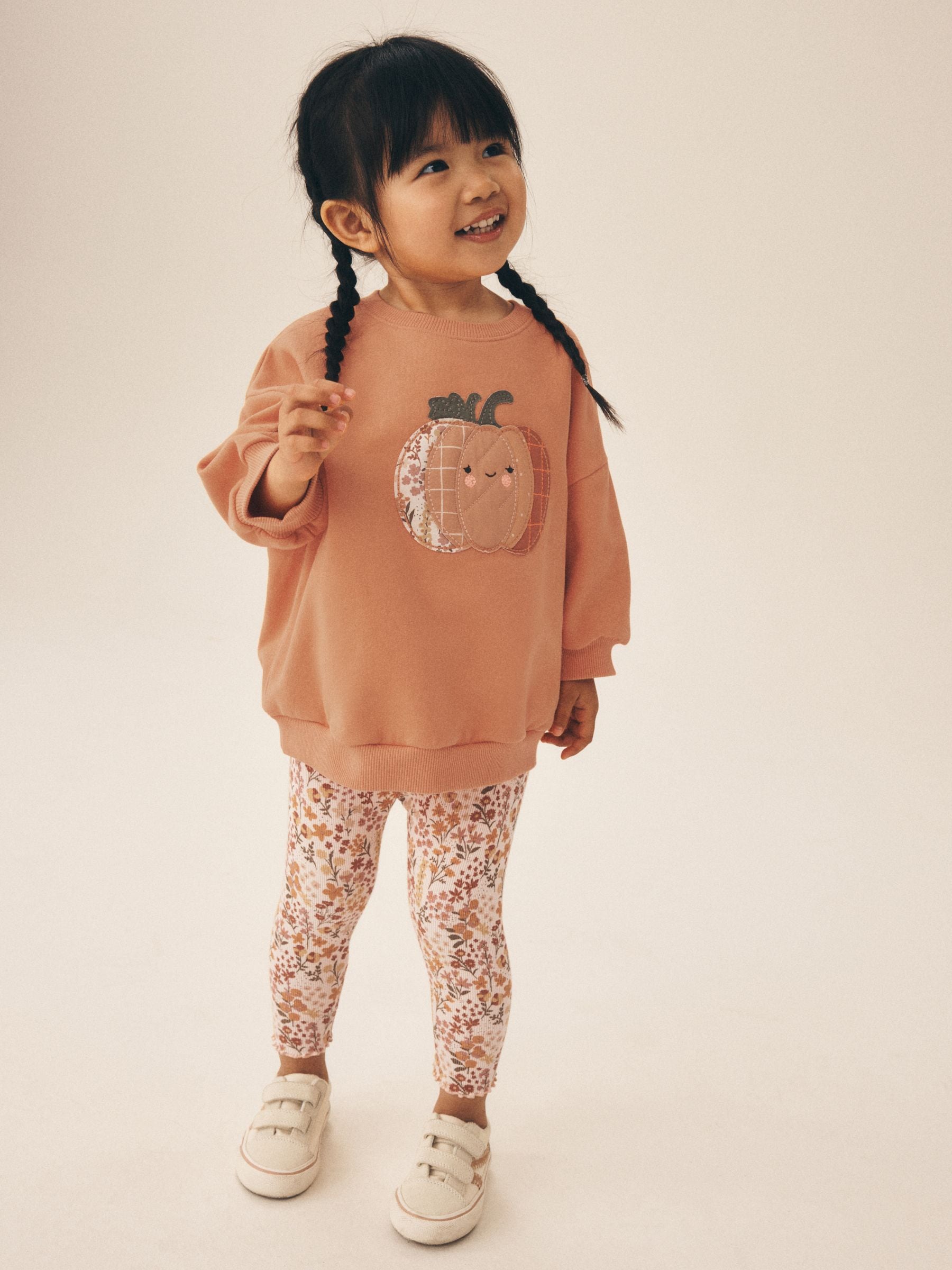 Orange Pumpkin Sweatshirt and Leggings Set (3mths-7yrs) image 2