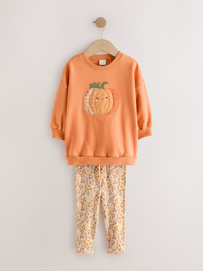 Orange Pumpkin Sweatshirt and Leggings Set (3mths-7yrs) image 4