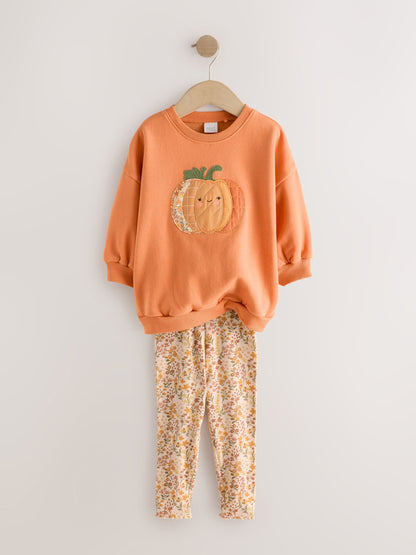 Orange Pumpkin Sweatshirt and Leggings Set (3mths-7yrs) image 5