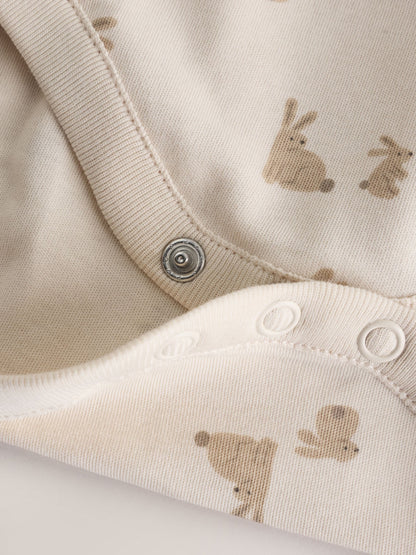 Neutral Bunny Long Sleeve Baby Bodysuits 5 Pack - image 11