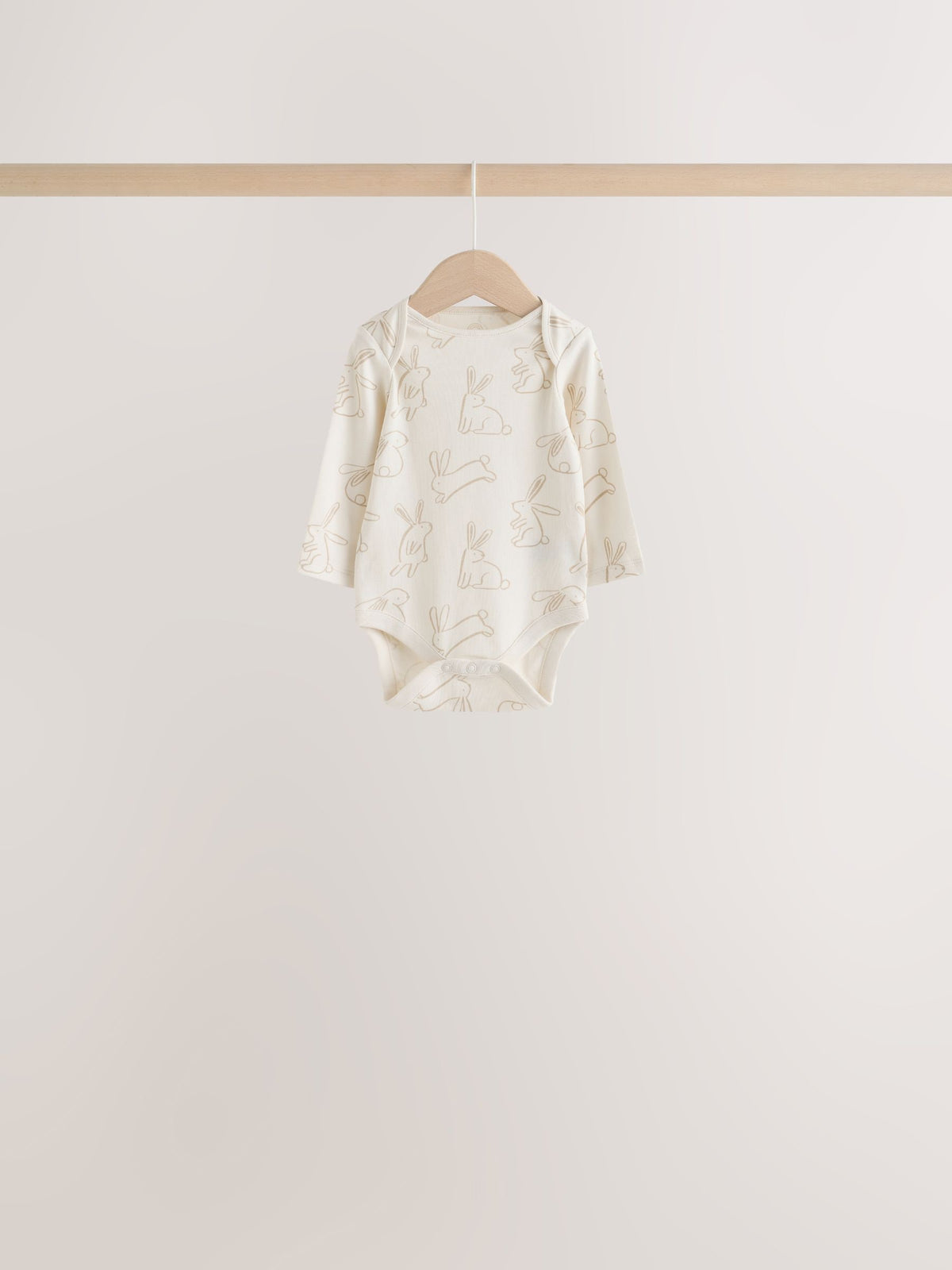 Neutral Bunny Long Sleeve Baby Bodysuits 5 Pack - image 3