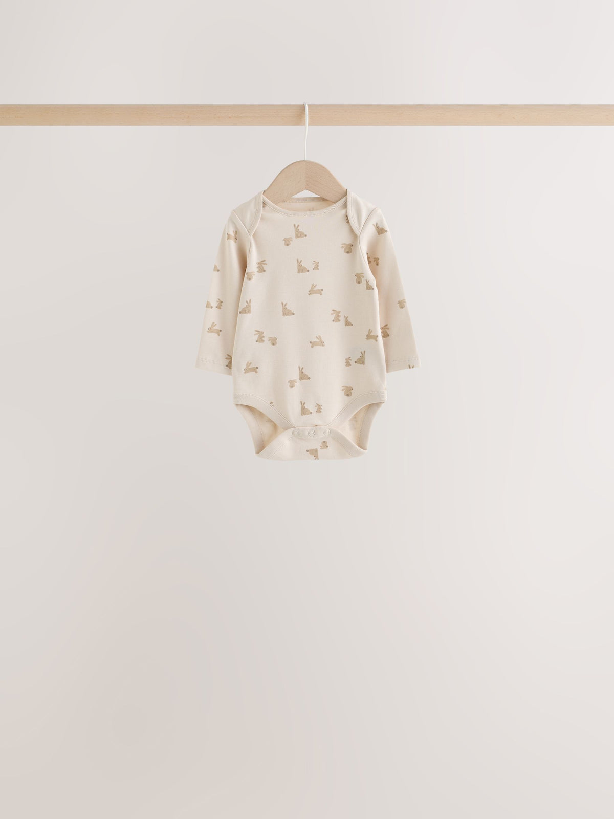 Neutral Bunny Long Sleeve Baby Bodysuits 5 Pack - image 5
