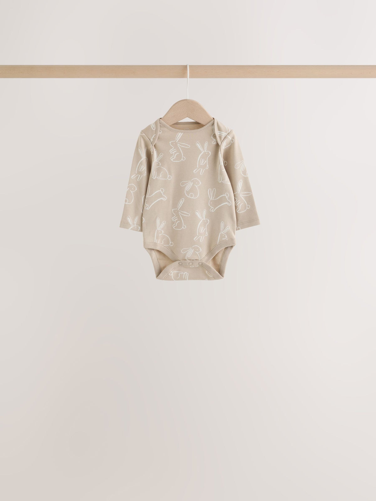 Neutral Bunny Long Sleeve Baby Bodysuits 5 Pack - image 7