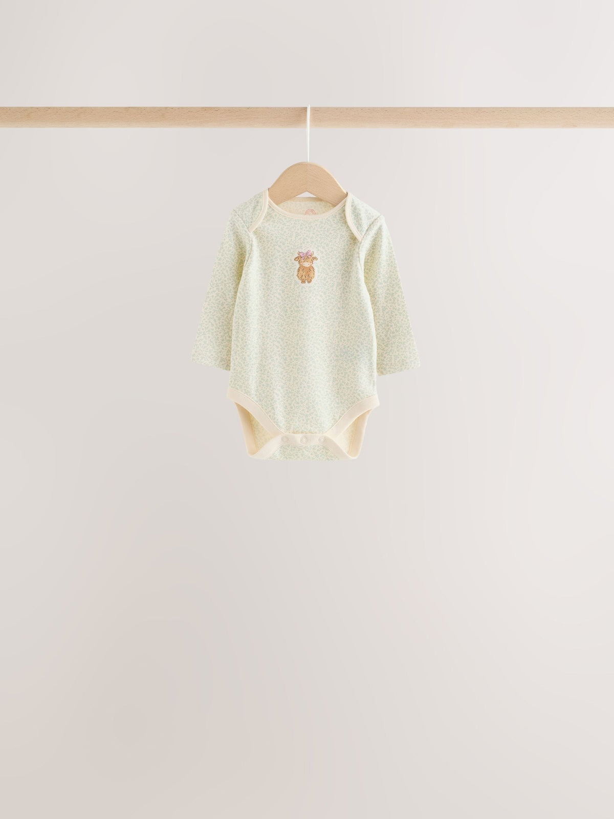 Dsiney Kidz - Pink/Green Hamish Long Sleeve Baby Bodysuits 5 Pack image 3