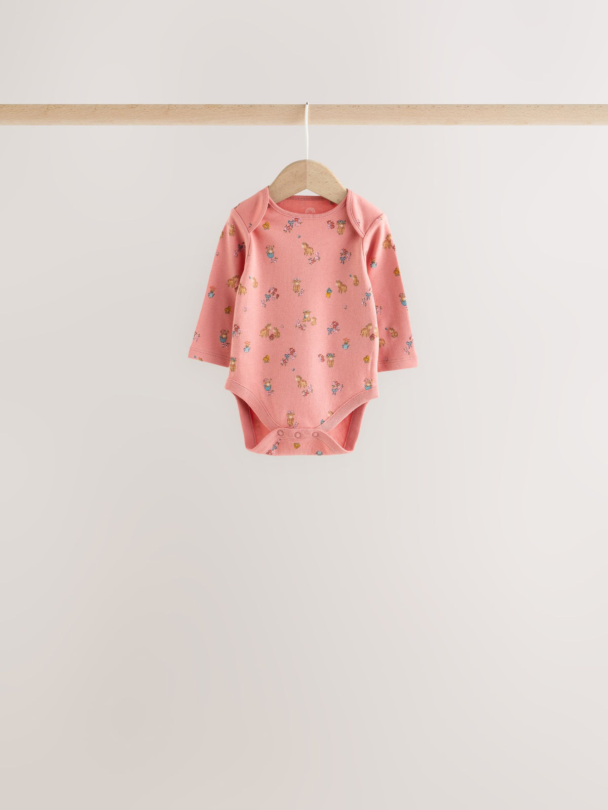 Dsiney Kidz - Pink/Green Hamish Long Sleeve Baby Bodysuits 5 Pack image 7