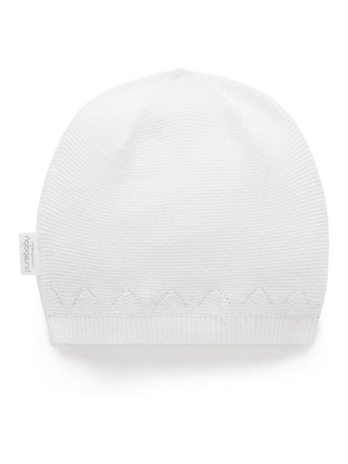 Purebaby White Layette Beanie image 1