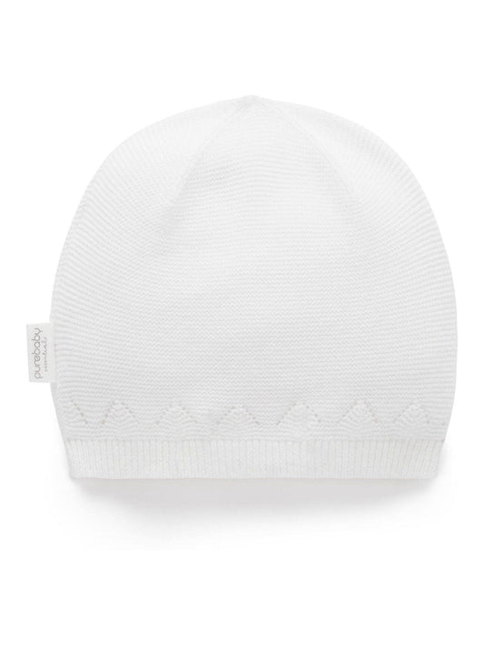 Purebaby White Layette Beanie image 1