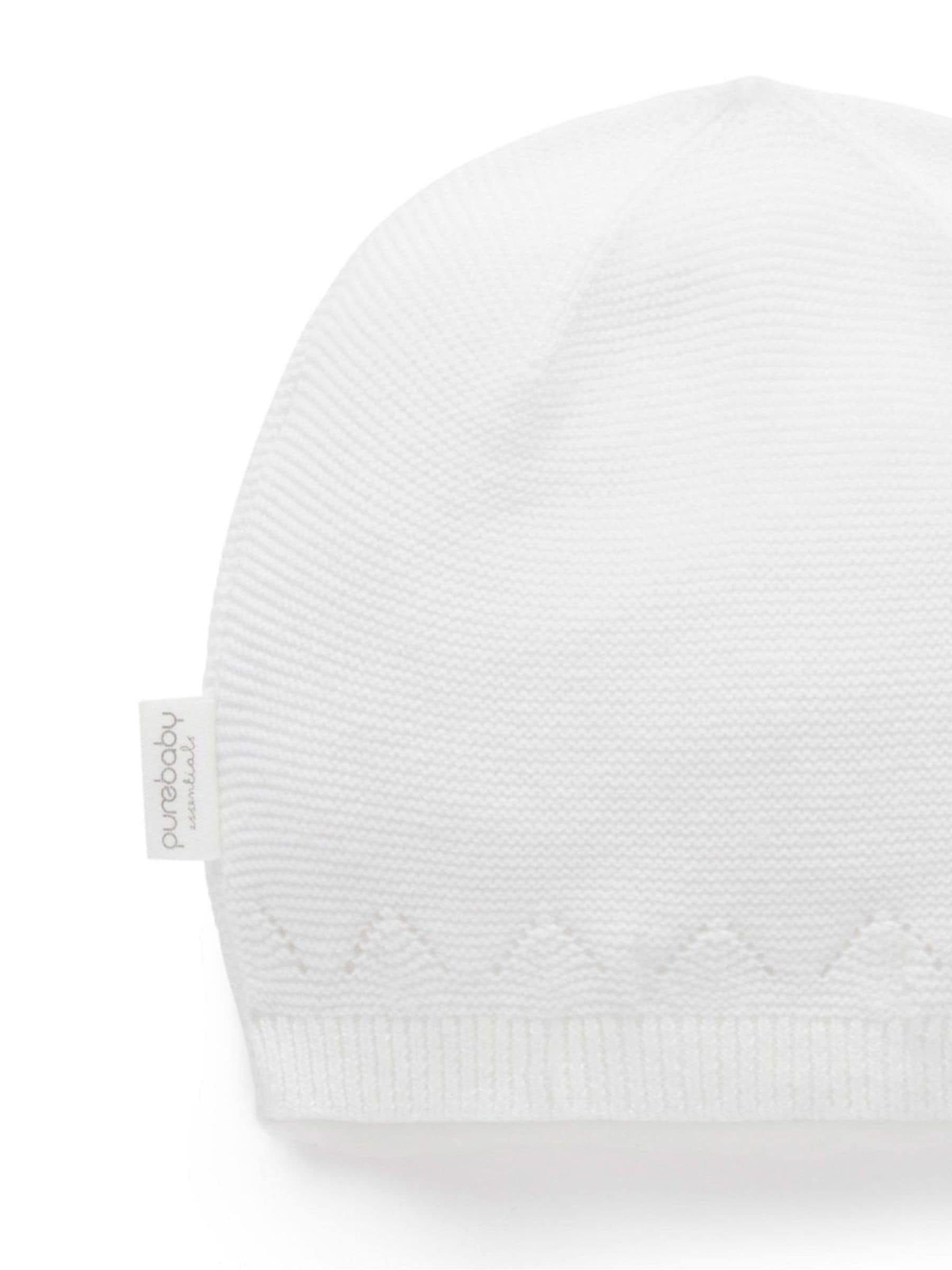 Purebaby White Layette Beanie image 2