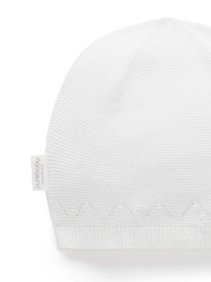 Purebaby White Layette Beanie image 2
