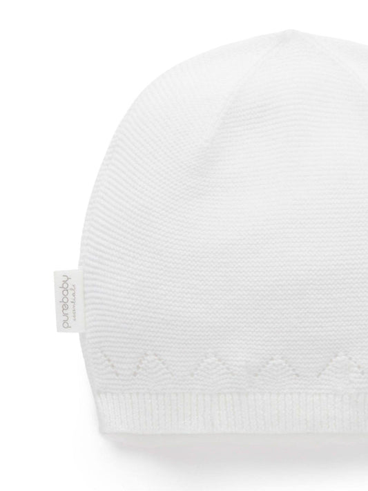 Purebaby White Layette Beanie image 2
