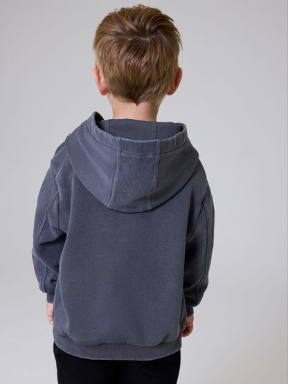 Dsiney Kidz - smALLSAINTS Charcoal Grey Washed Pullover Hoodie image 2