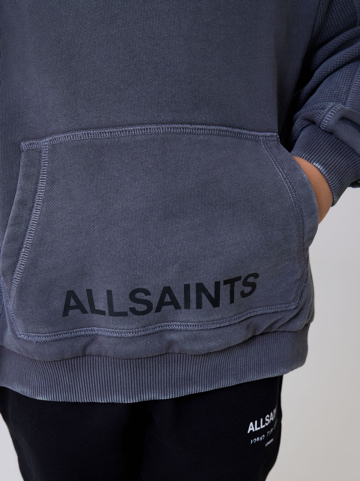 Dsiney Kidz - smALLSAINTS Charcoal Grey Washed Pullover Hoodie image 3