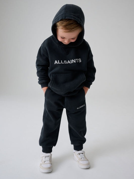 Dsiney Kidz - smALLSAINTS Black Cut and Sew Panel Younger Hoodie and Joggers Set image 2