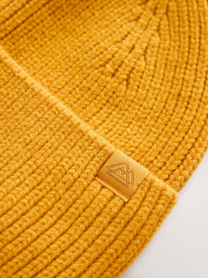 Ochre Yellow Knitted Beanie Hat (1-16yrs) - image 2