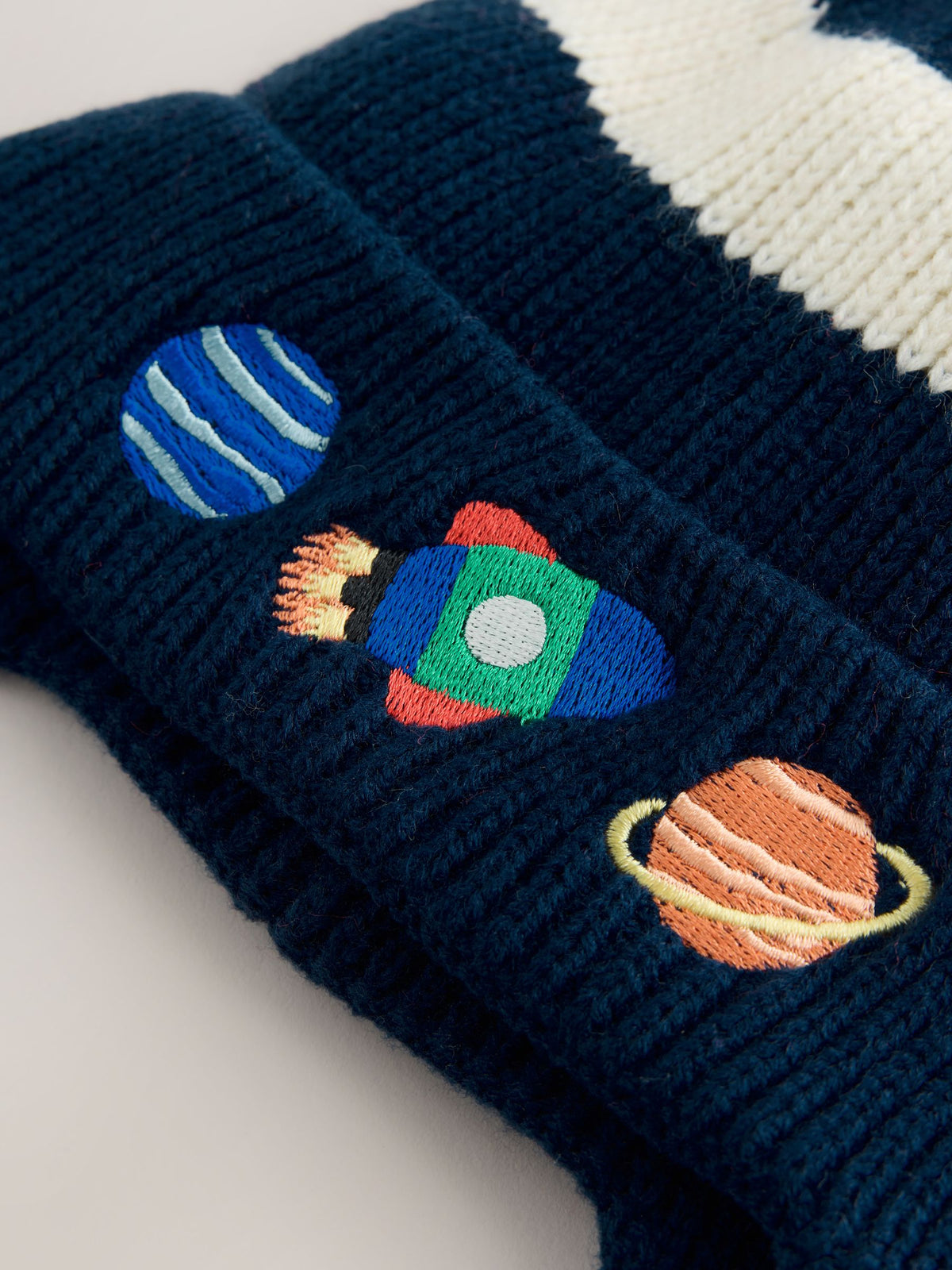 Dsiney Kidz - Navy/Stripe/Space Embroidered Pom Beanie (3mths-16yrs) image 2