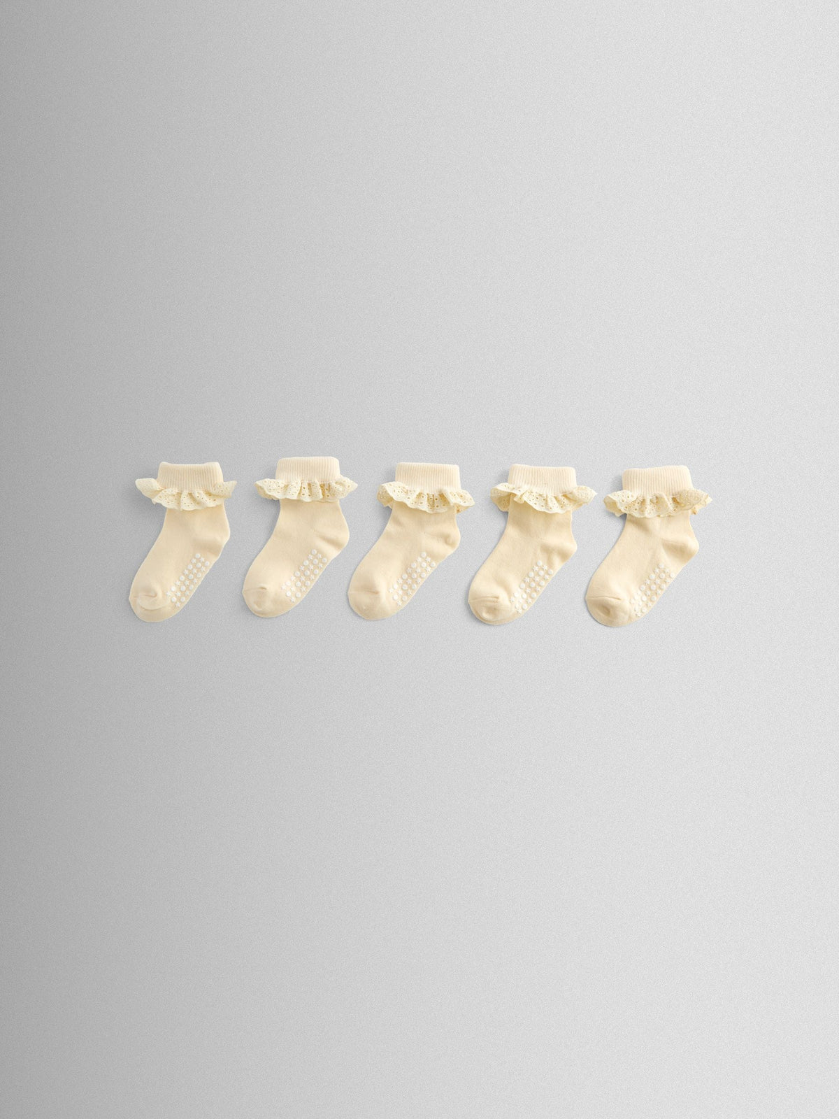 JoJo Maman Bébé Cream 5-Pack Frill Socks image 1