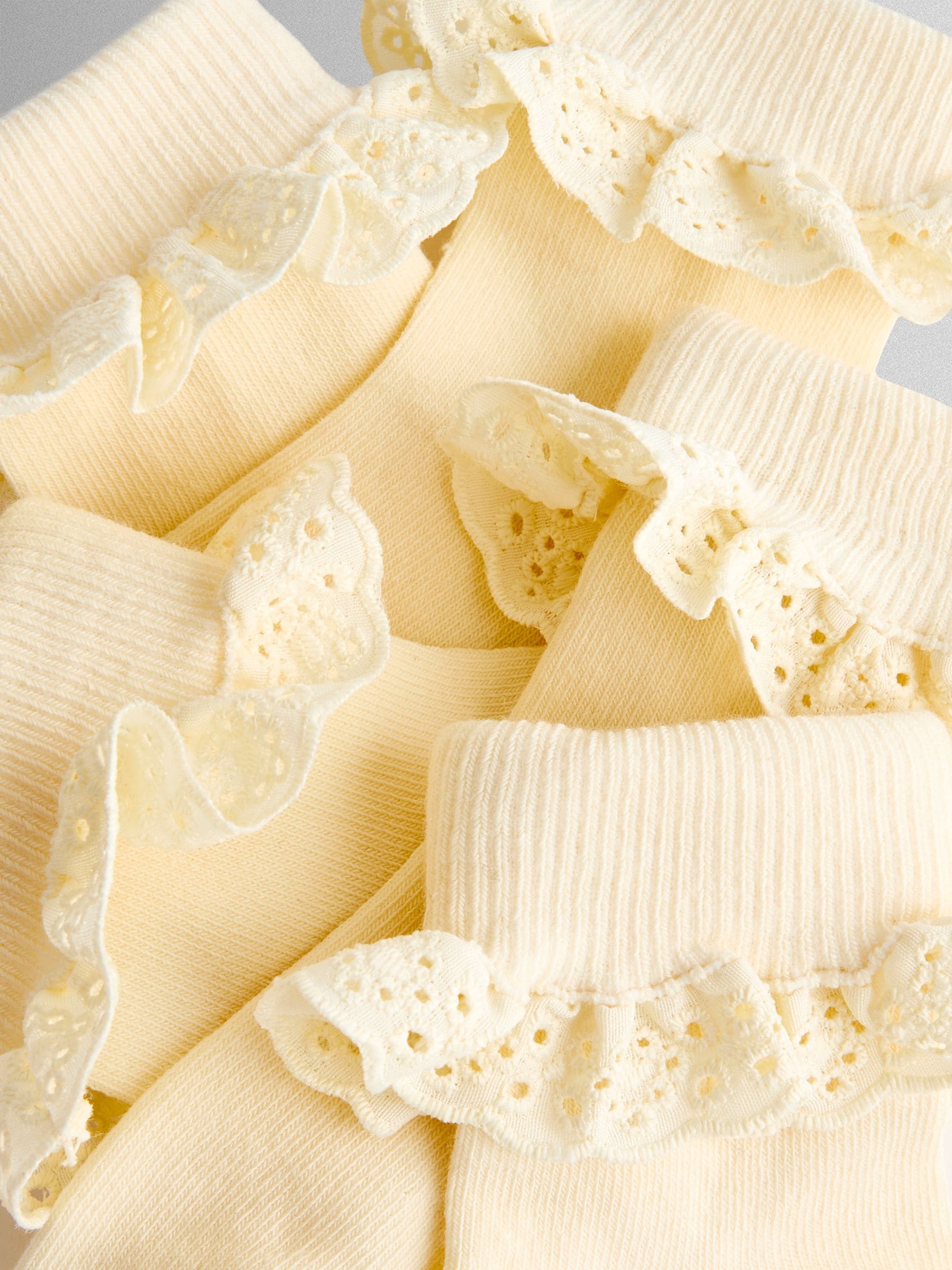 JoJo Maman Bébé Cream 5-Pack Frill Socks image 4
