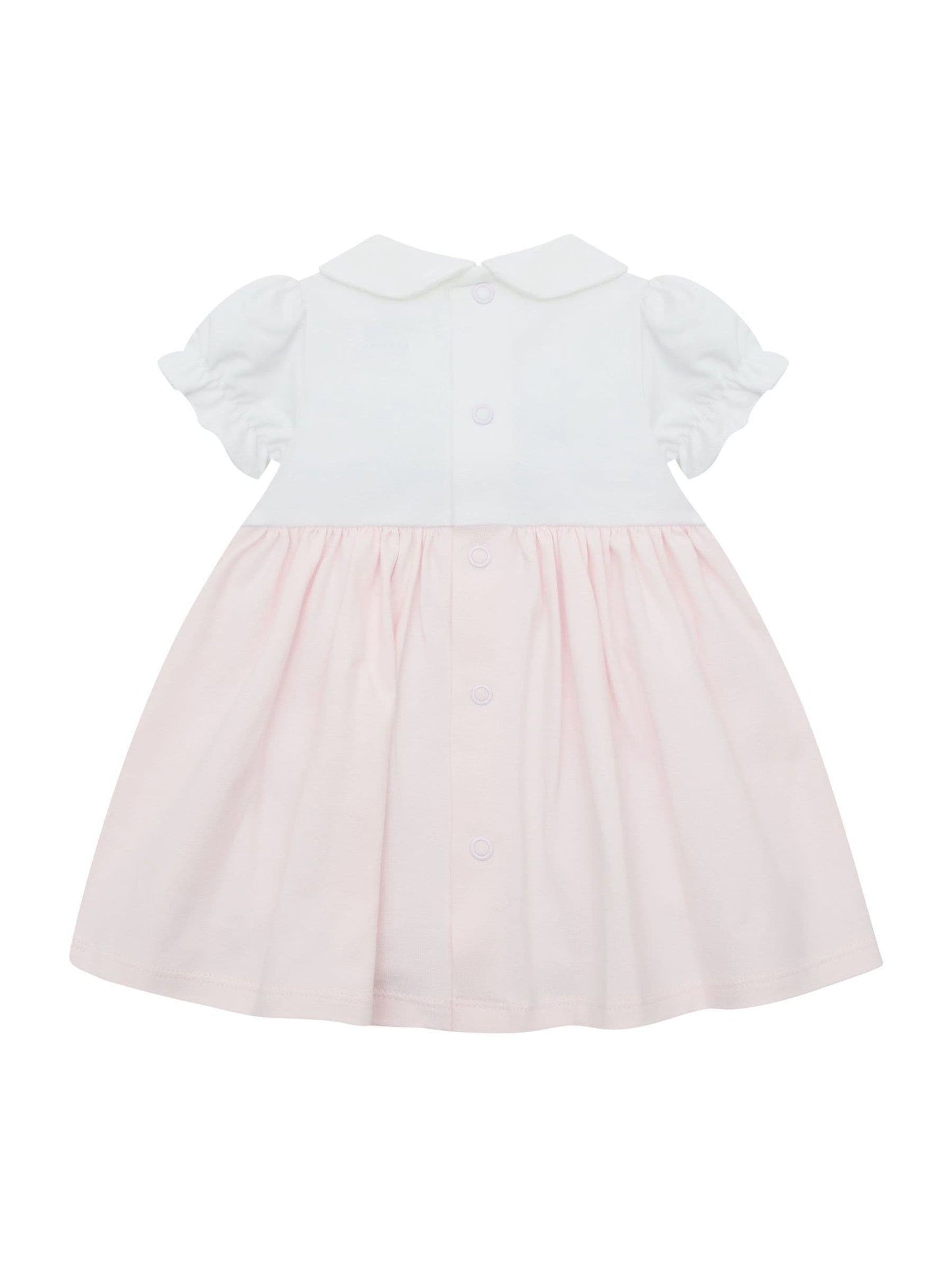 Emile Et Rose Pink Lilah Dress With Pretty Lace & Floral Embroidered Yoke Detail image 3