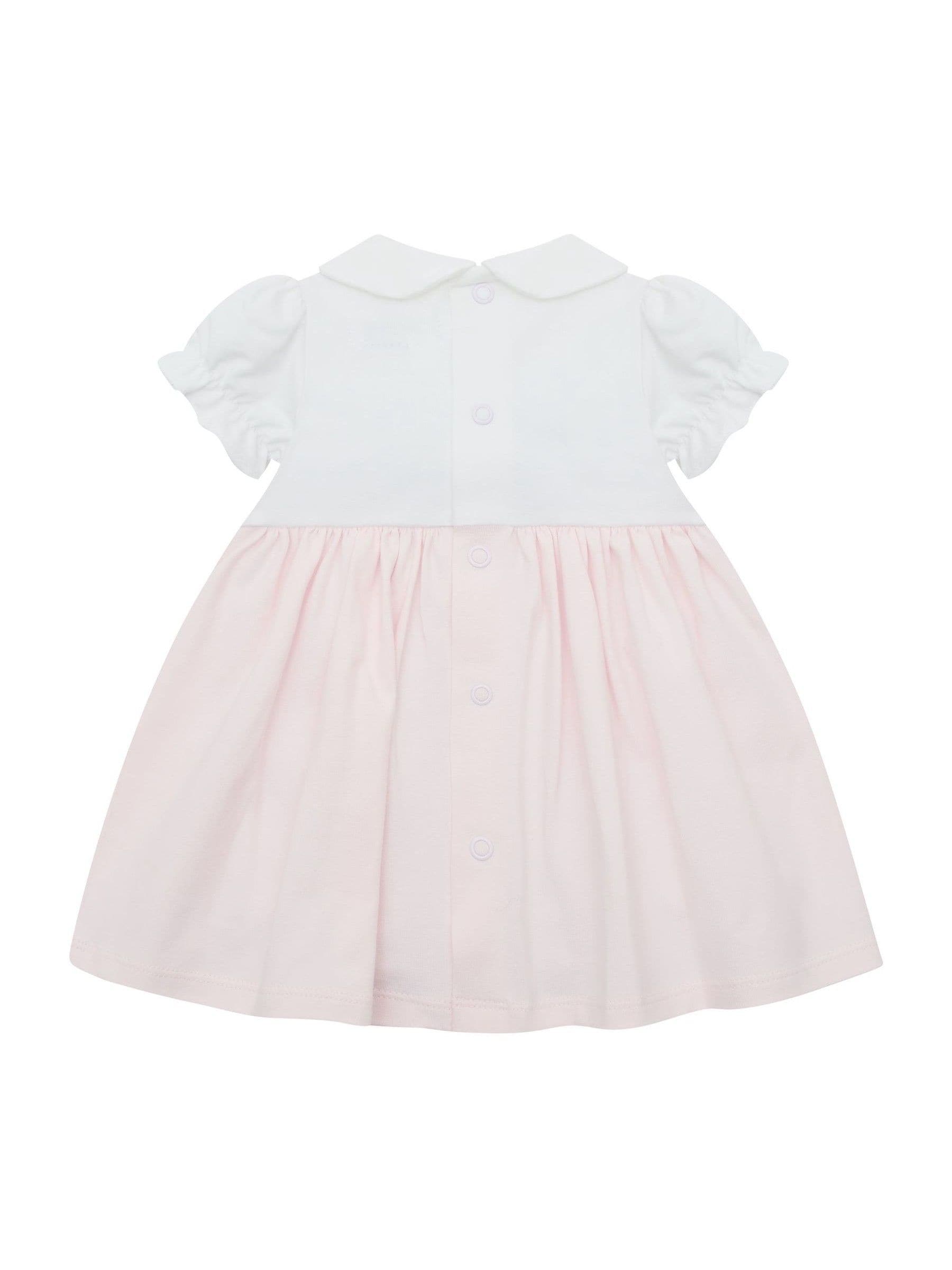 Emile Et Rose Pink Lilah Dress With Pretty Lace & Floral Embroidered Yoke Detail image 3