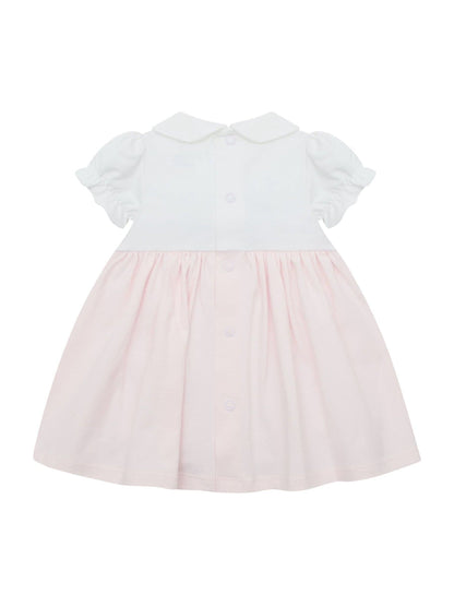 Emile Et Rose Pink Lilah Dress With Pretty Lace & Floral Embroidered Yoke Detail image 3