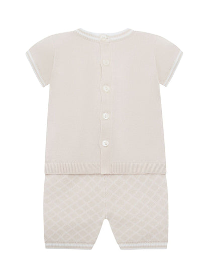 Emile Et Rose Natural Lennox Knitted Top And Shorts Set 2 Piece With Bear Motif image 3