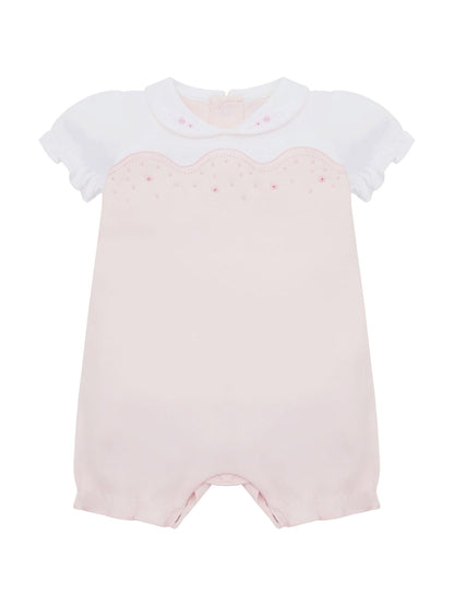 Emile Et Rose Pink Lavinia Romper Lower With Embroidered Scalloped Yoke image 2