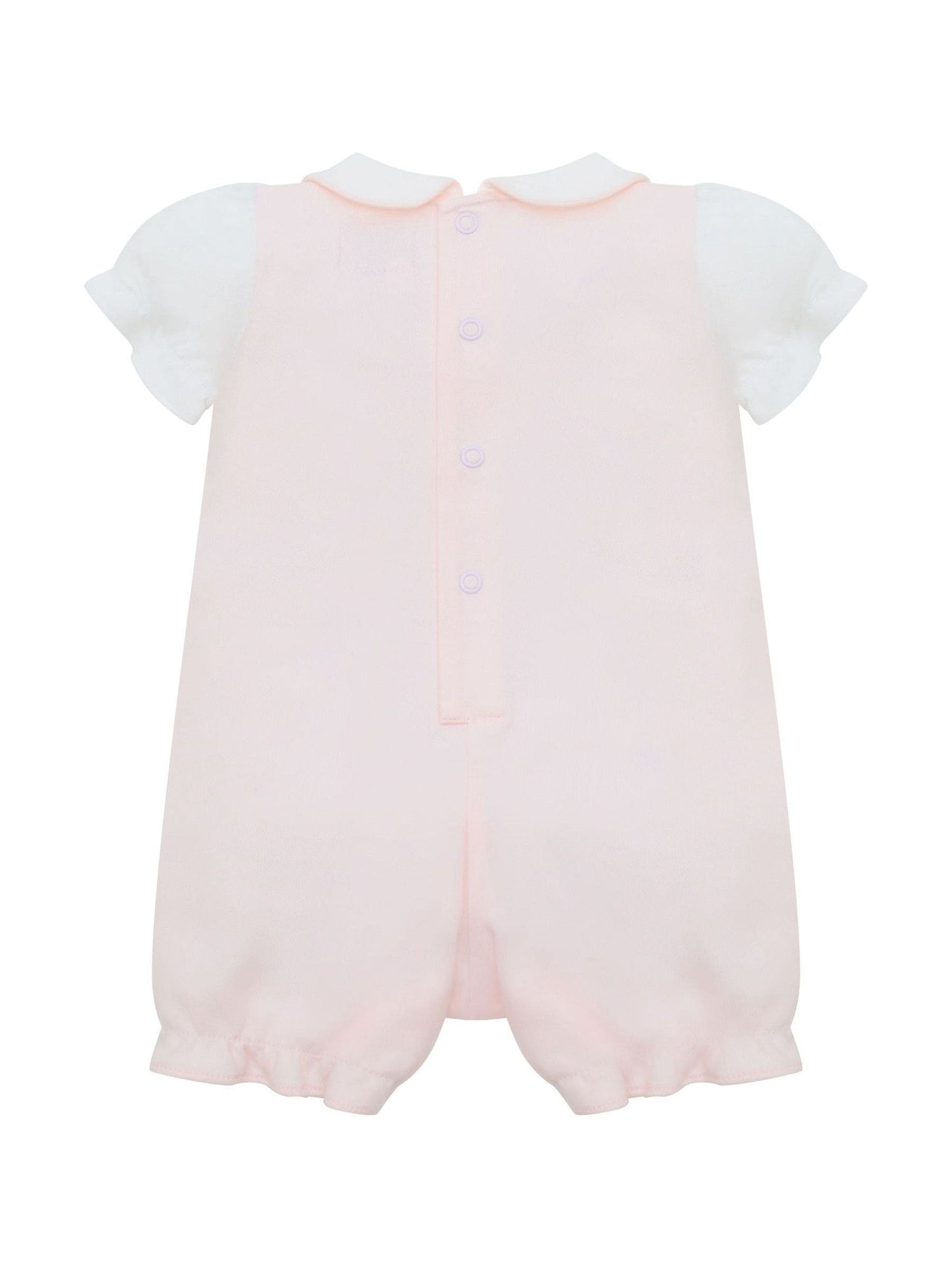 Emile Et Rose Pink Lavinia Romper Lower With Embroidered Scalloped Yoke image 3