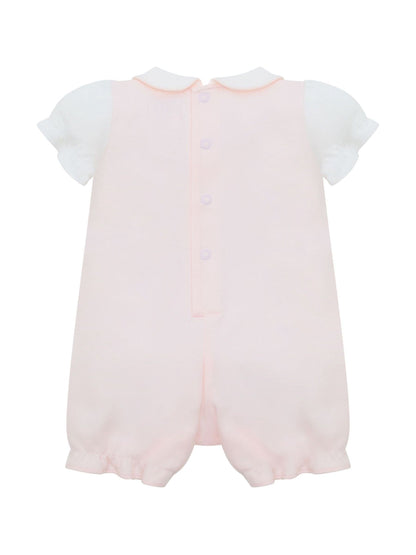 Emile Et Rose Pink Lavinia Romper Lower With Embroidered Scalloped Yoke image 3