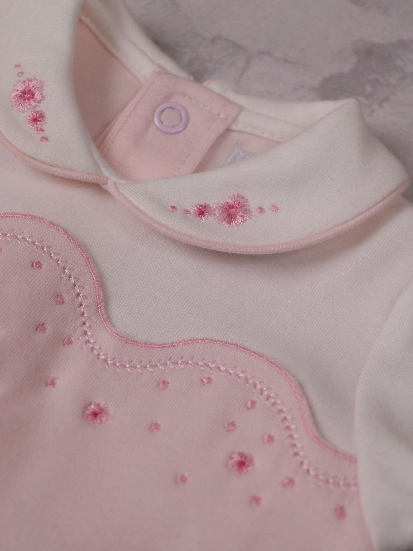 Emile Et Rose Pink Lavinia Romper Lower With Embroidered Scalloped Yoke image 4