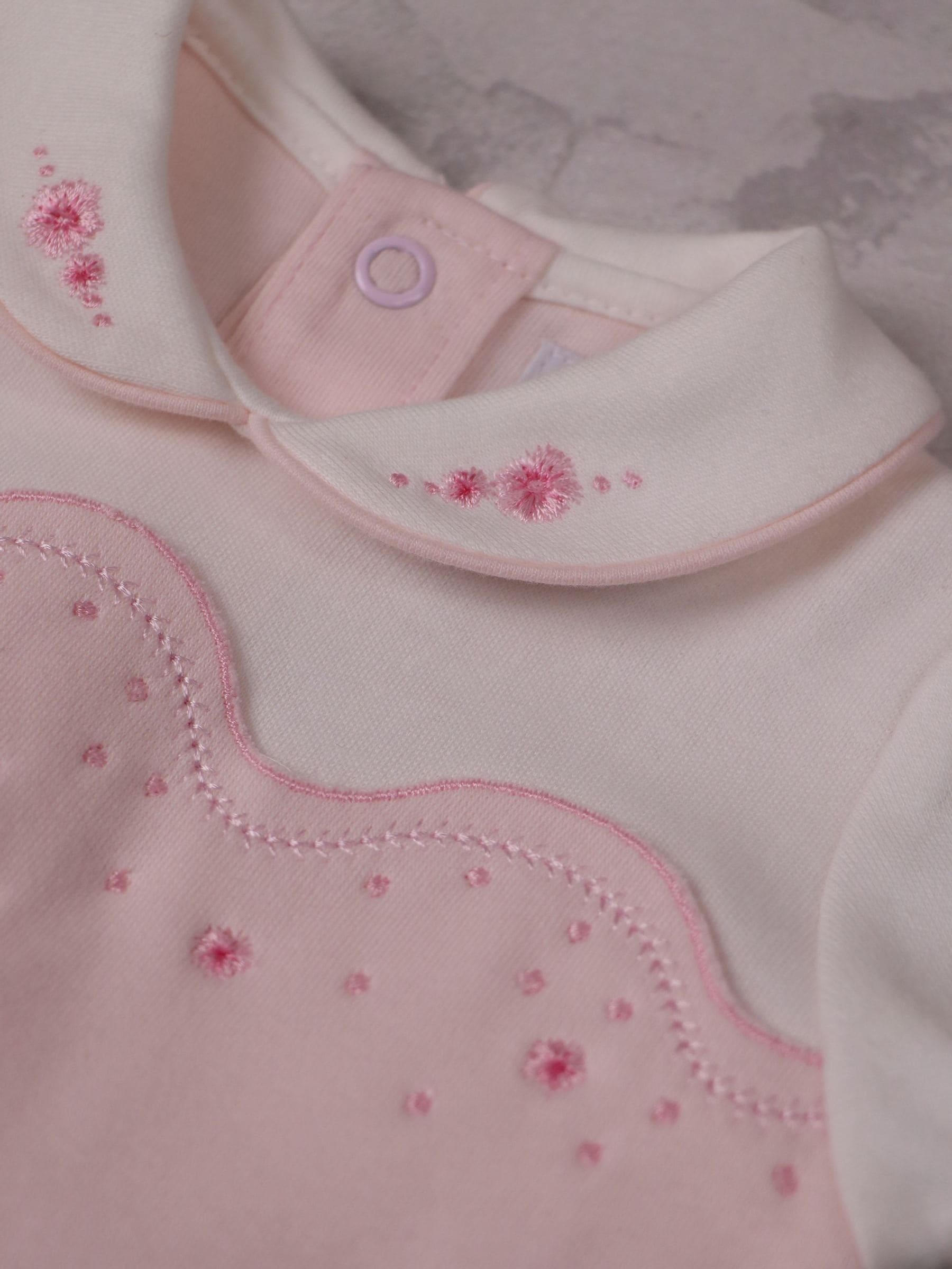 Emile Et Rose Pink Lavinia Romper Lower With Embroidered Scalloped Yoke image 4