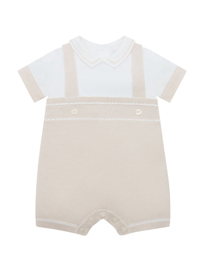 Emile Et Rose Navy Lowe Knitted 2 In1 Romper With Braces & Mock Shirt image 2