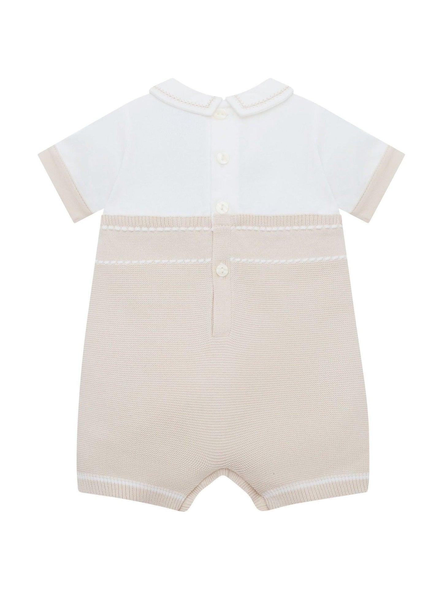 Emile Et Rose Navy Lowe Knitted 2 In1 Romper With Braces & Mock Shirt image 3