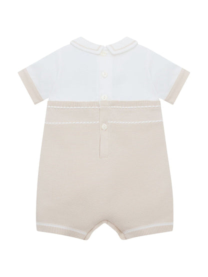 Emile Et Rose Navy Lowe Knitted 2 In1 Romper With Braces & Mock Shirt image 3