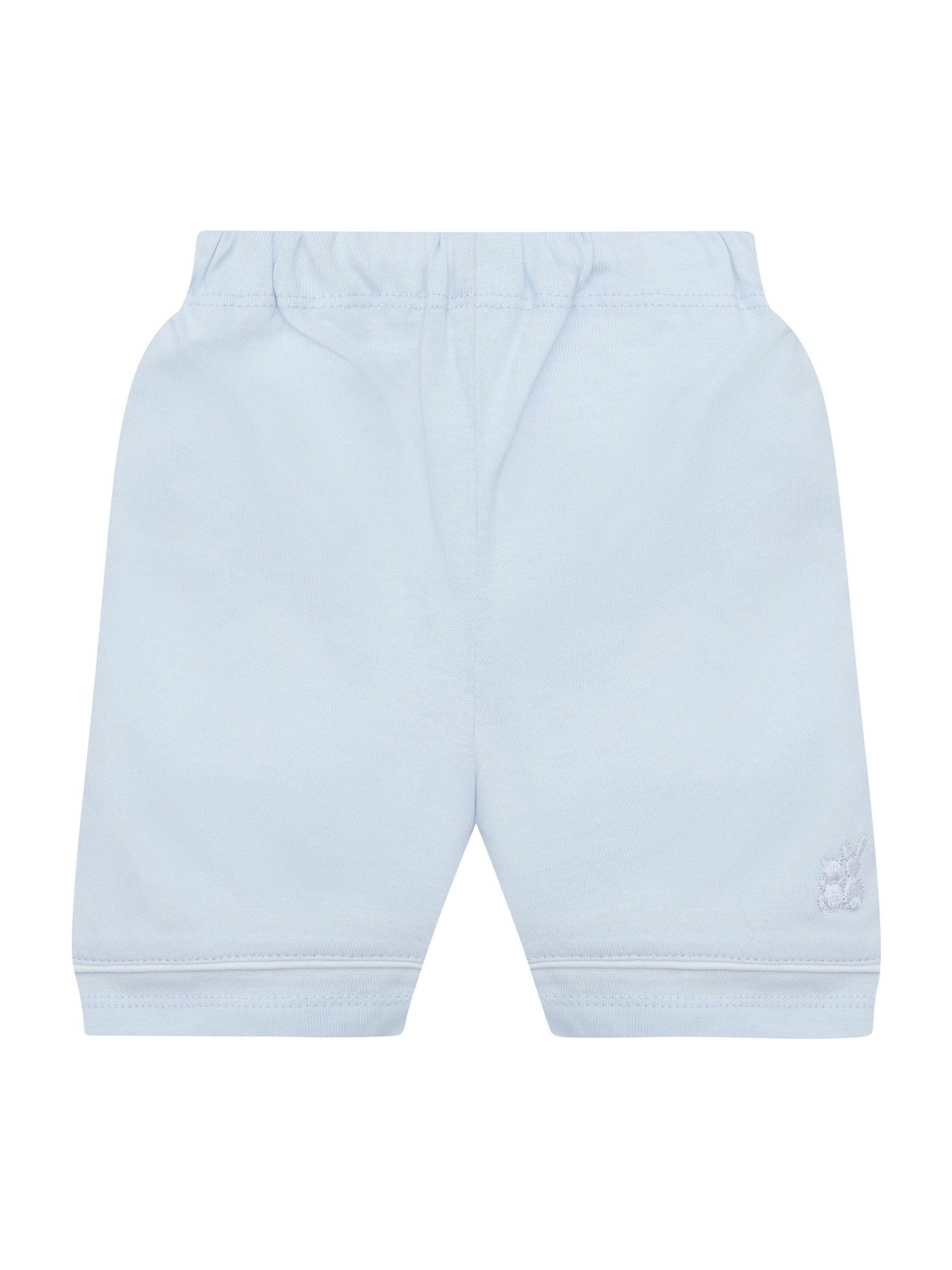 Emile Et Rose Blue Liam Top & Shorts Set 2 Piece With Zig-Zag Embroidery Pleats & Collar image 5