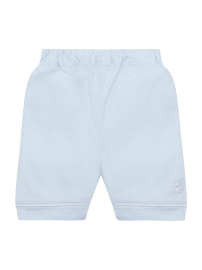 Emile Et Rose Blue Liam Top & Shorts Set 2 Piece With Zig-Zag Embroidery Pleats & Collar image 5