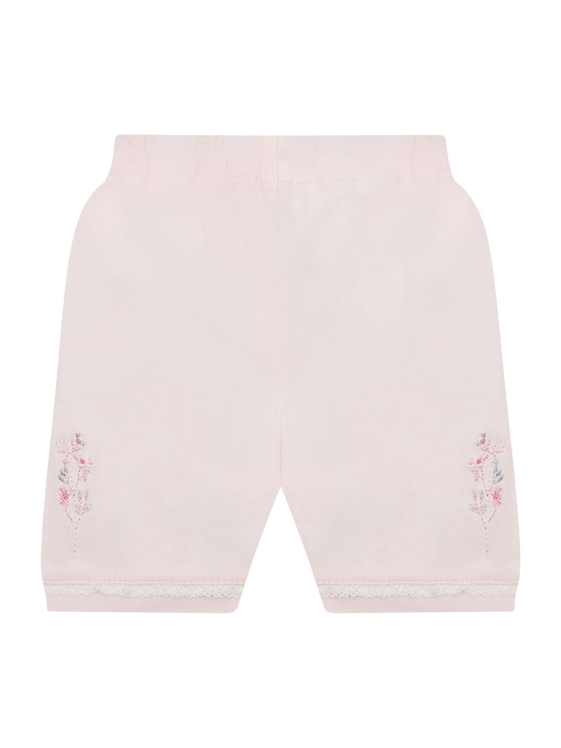 Emile Et Rose Pink Libby - With Inset Embroidered & Lace Panel Top & Shorts 2 Piece image 4