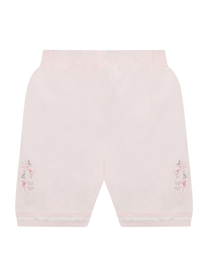Emile Et Rose Pink Libby - With Inset Embroidered & Lace Panel Top & Shorts 2 Piece image 4
