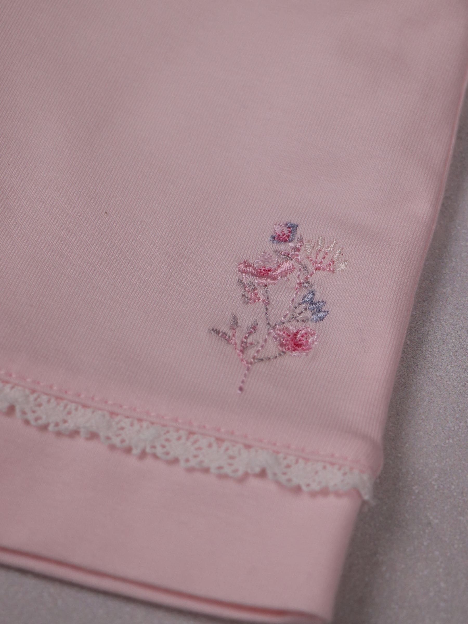 Emile Et Rose Pink Libby - With Inset Embroidered & Lace Panel Top & Shorts 2 Piece image 6